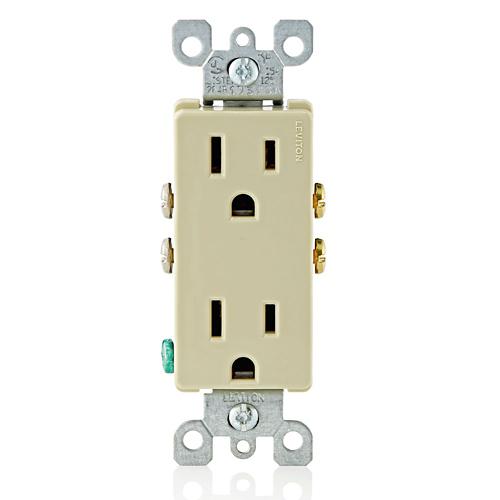 20A/125V Decora Duplex Receptacle, Almond (TR) | Leviton