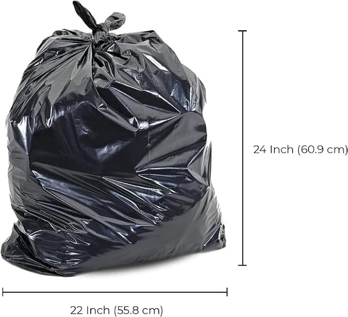 Industrial Garbage Bags, Utility, 20" W x 22" L, 0.64 mils, Black, 23 L (6 Gal.) Capacity Box of 500
