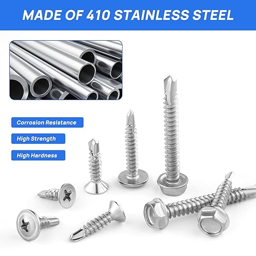 430Pcs Self Tapping Screws for Metal, Self-drilling