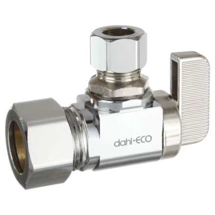 1/4" OD x 3/8" Comp Angle Stop Valve - Dahl