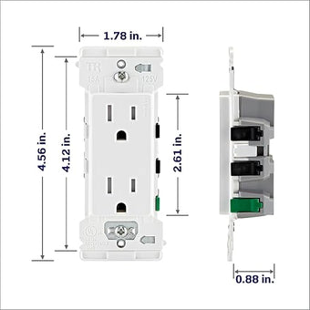 compare product 15A/125V Decorator Duplex Receptacle, White | MPT Supplies