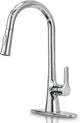 Kitchen Faucet with Pull Down Sprayer, Polished Chrome Kitchen Sink Faucet 1 or 3 Hole
