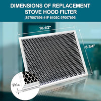 Replacement for Broan S97007696 Charcoal Filter - Nutone Range Vent Hood 10.5 x 8.75 Inches
