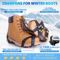 Shoe Traction Ice Cleats, L