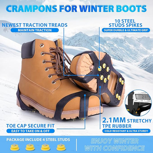 Shoe Traction Ice Cleats, L