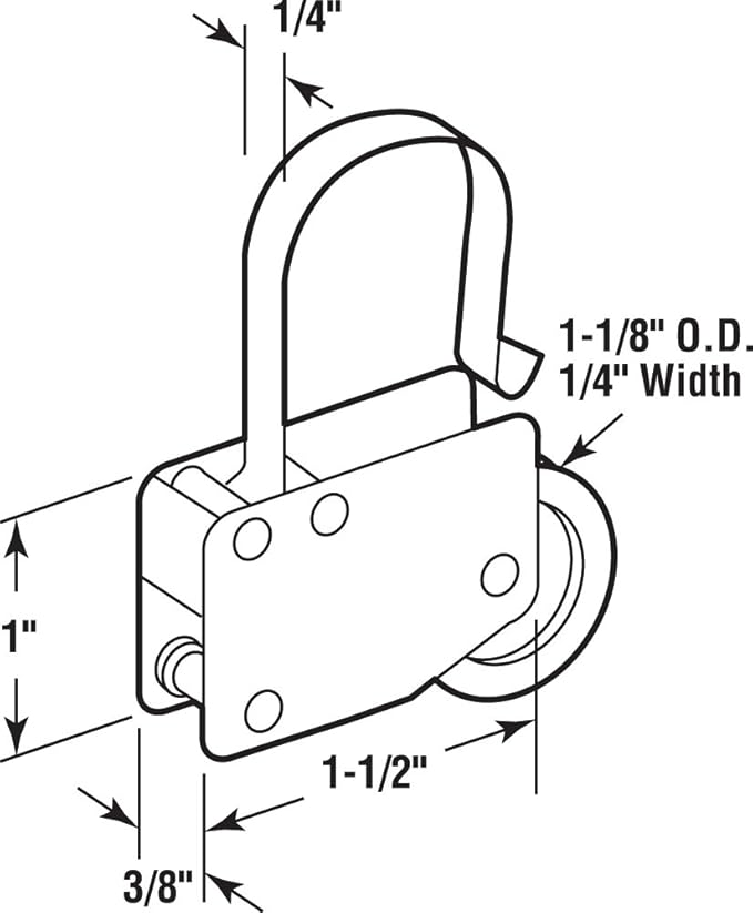 Patio Screen Door Roller, 1"