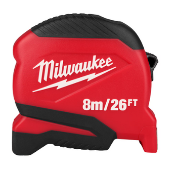 compare product Milwaukee Tool 8 m/26 ft. Compact Tape Measure with 12 ft