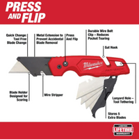 Milwaukee Tool FASTBACK Folding Utility Knife with Blade Storage and Compact Folding Utility Knife (2-Pack)