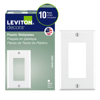 compare product 1-Gang Decora Wall Plate, White  10 Pack|Leviton