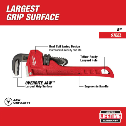 Milwaukee Pipe Wrench, 18"