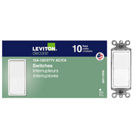 15A Single-Pole Decora Switch, White 10 pack|Leviton