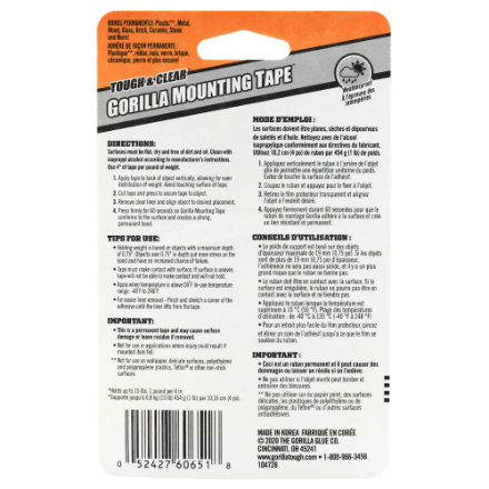 Gorilla Tough & Clear Mounting Tape