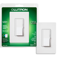 Diva LED+ Dimmer Switch for Dimmable LED/Halogen/Incandescent Bulbs, Single-Pole or 3-Way, White | Lutron