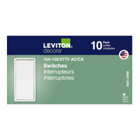 15A Single-Pole Decora Switch, White 10 pack|Leviton